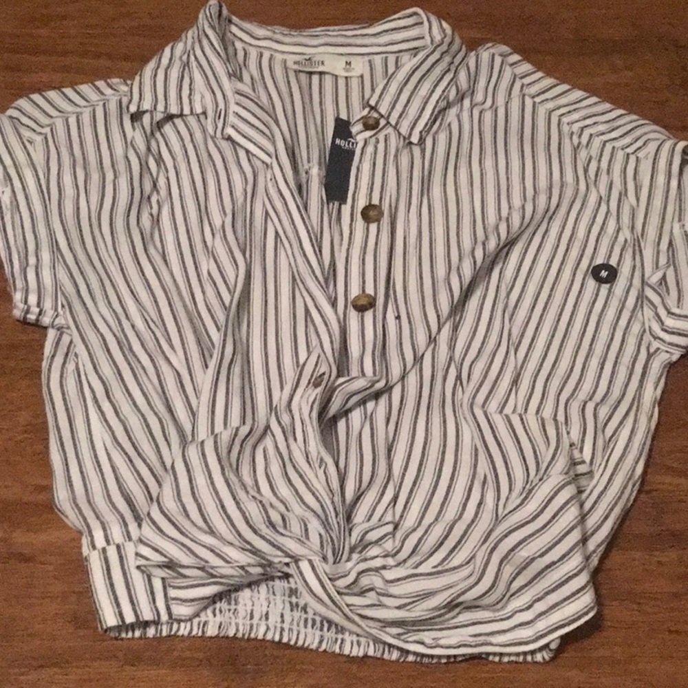 black and white striped Hollister blouse
